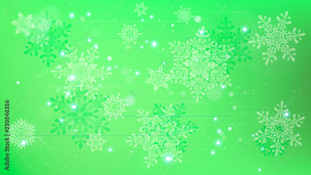 Snowflakes and festive lights - vector background with beautiful snowflakes that merrily shine and shimmer in color space Snowflakes and festive lights - vector background with beautiful snowflakes that merrily shine and shimmer in color space