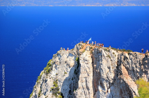 Lookout point near Navagio Beach or Shipwreck beach. Zakynthos or Zante island, Ionian Sea, Greece. photo