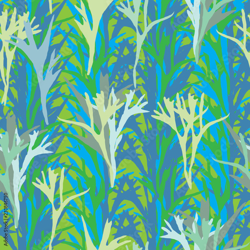 Wiled Fern-Virgin Forest illustration seamless Repeat Pattern Background