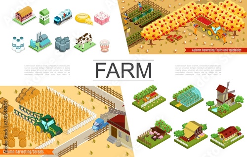 Isometric Agriculture Elements Collection