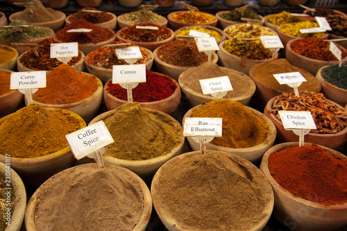 Various spices at a a market