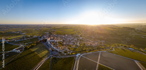 Aerial View, Bordeaux vineyards, Saint-Emilion, Aquitaine area of the Gironde department, France
