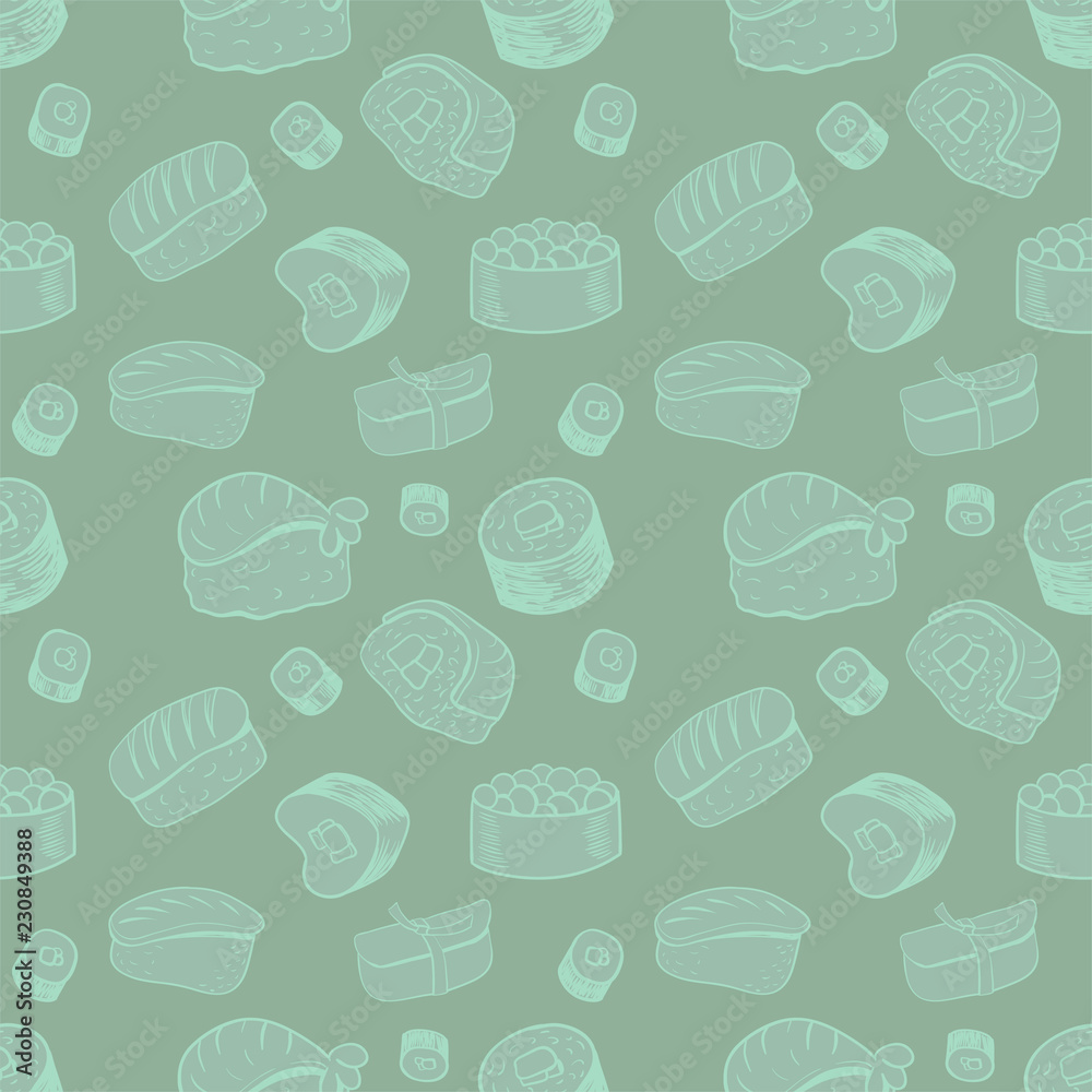 Sushi seamless background Sushi seamless background