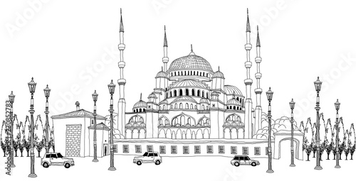Traffic by mosque