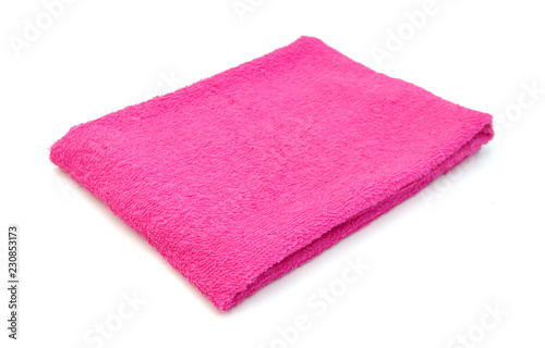 Color towels on a white background