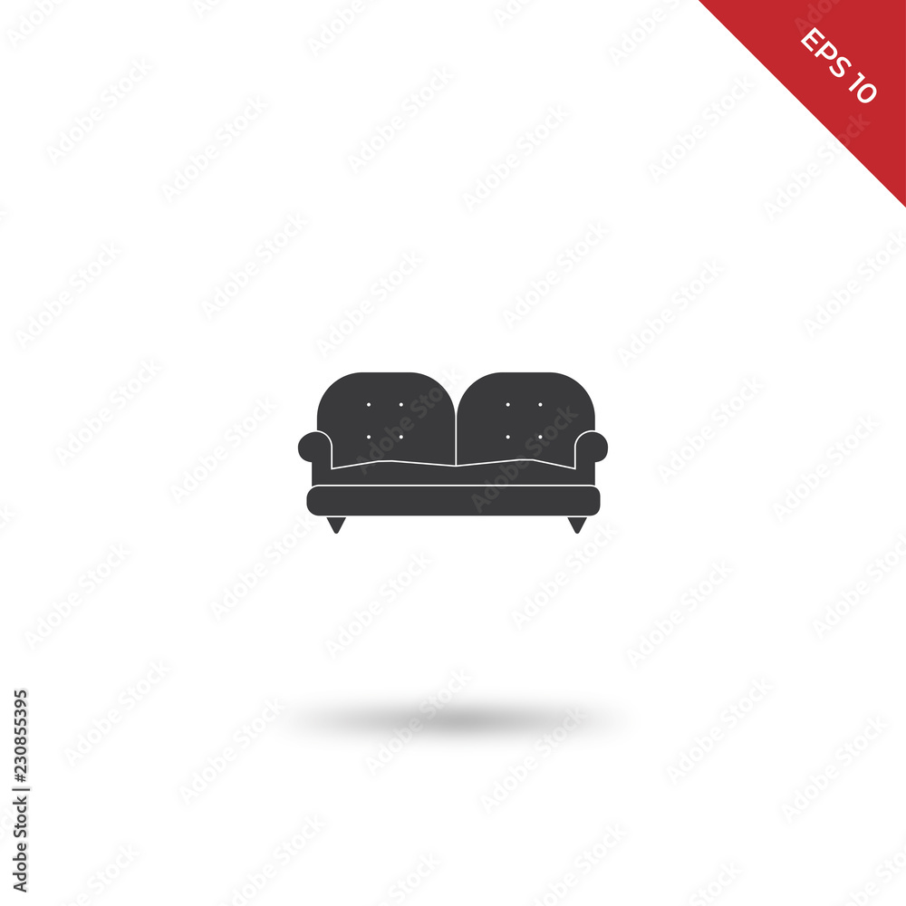 Two place couch vector icon