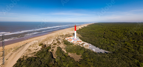 Aerial view of lighthouse La Coubre in La Tremblade, Charente Maritime photo