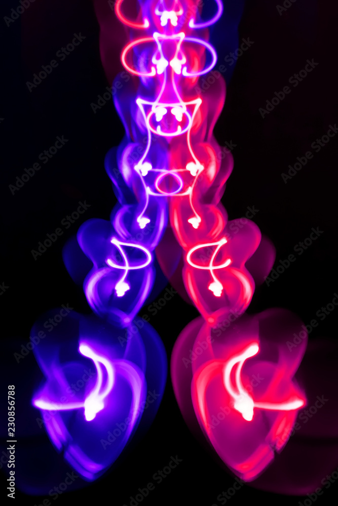 Glowing Christmas garland in the shape of hearts Glowing Christmas garland in the shape of hearts