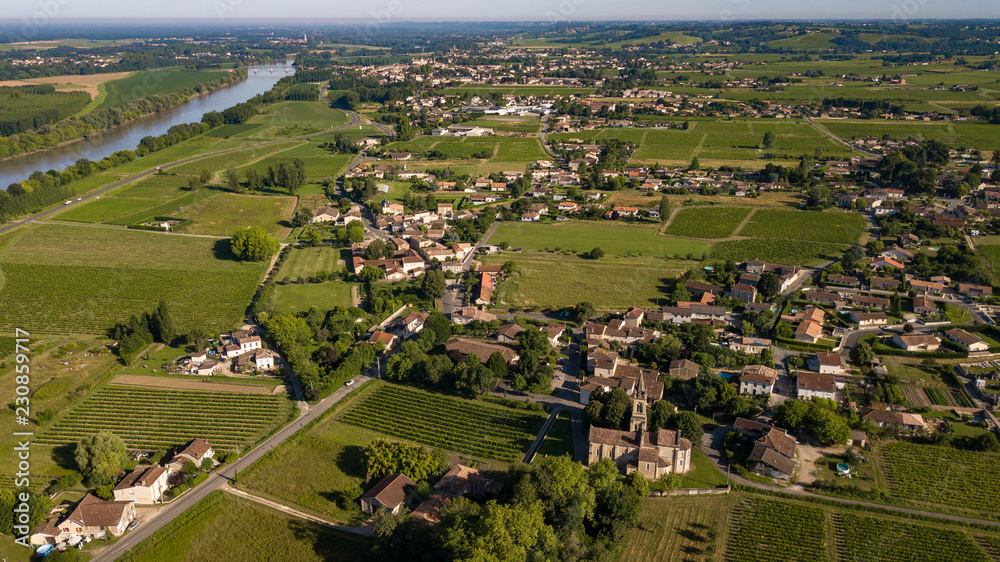 Aerial view, Bordeaux vineyard, landscape vineyard south west of france Aerial view, Bordeaux vineyard, landscape vineyard south west of france