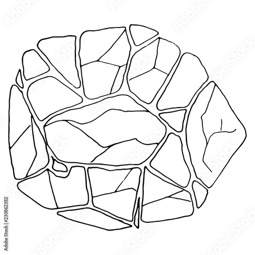 Vector background of stone. Masonry. Vector illustration of a stone wall, wall of stone. Hand drawn stone.