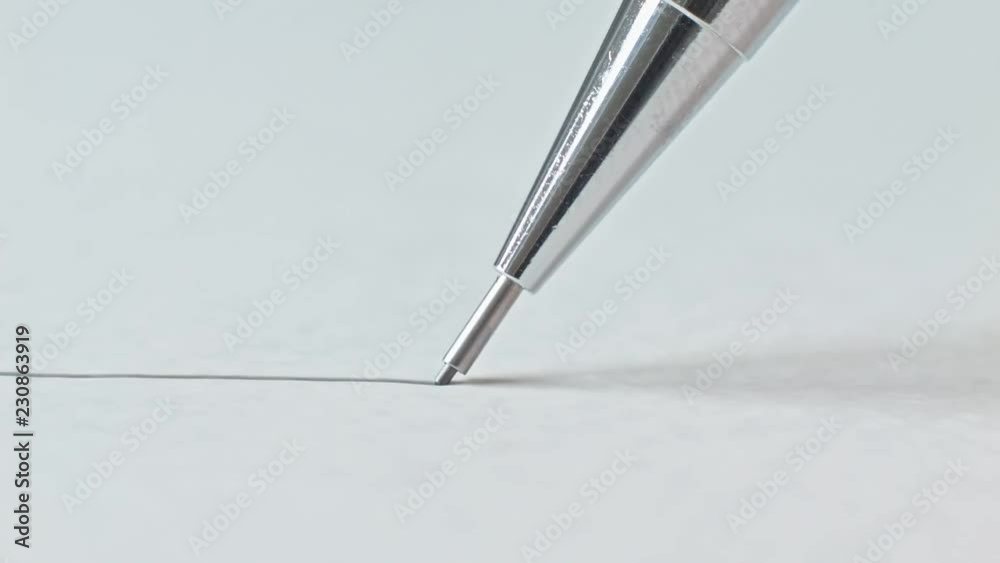 Pen writes line on paper. Macro Pen writes line on paper. Macro
