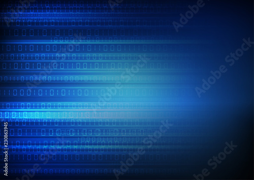 Vector : Binary code on blue background