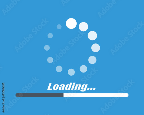System software update and upgrade concept. Loading process screen. Vector illustration. Load bar for mobile and other app. Vector