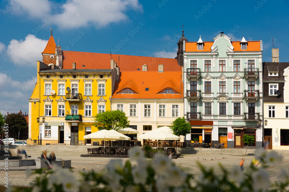 Picture of  Gniezno  old town streets and building at sunny day