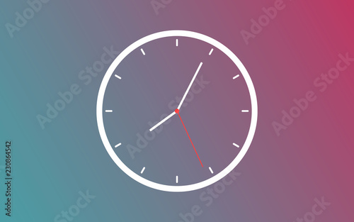 Clock icon color gradient. Alarm clock retro. Vector illustration. EPS 10. UI countdown clock counter timer. Vector digital count down circle board with circle time pie diagram. Scoreboard of day, hou