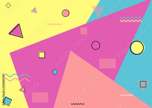 Pattern memphis style vector Geometric seamless pattern. Memphis style.Design backgrounds for invitation, brochure. - vector illustration