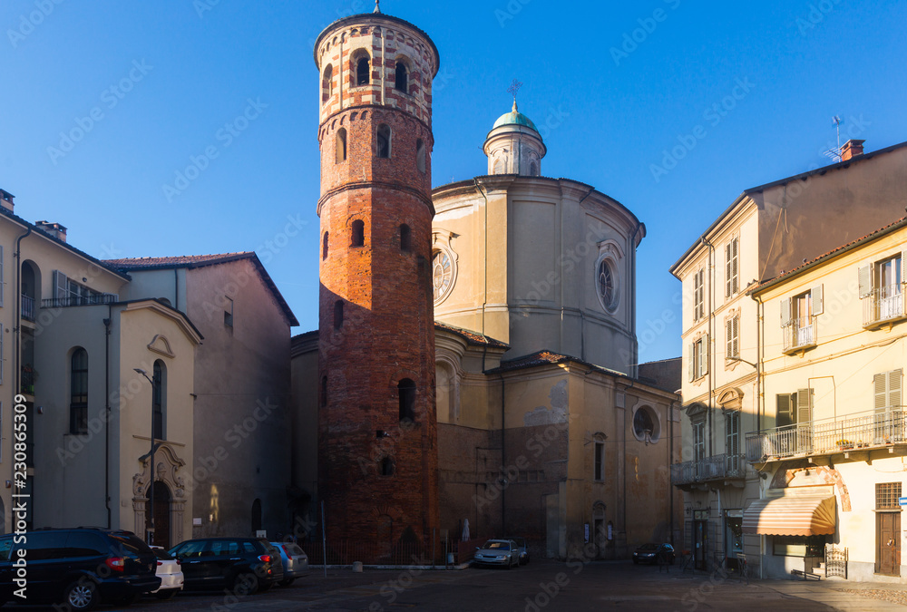 Old architectural sights in italian city Asti