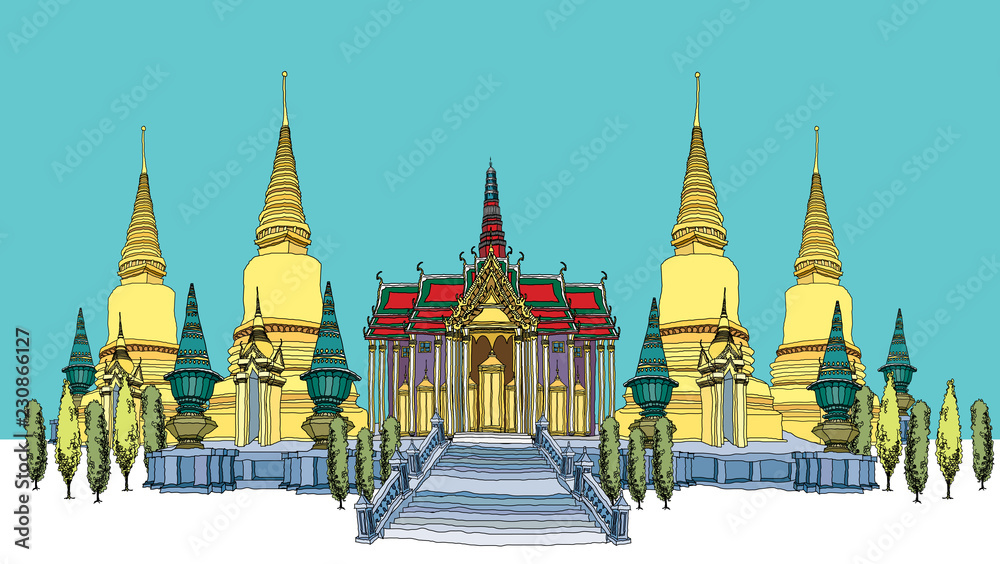 Naklejka premium Temple against sky