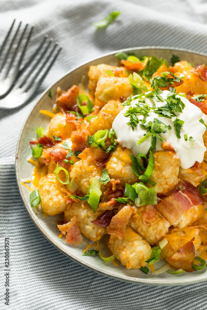 Spicy Homemade Loaded Taters Tots