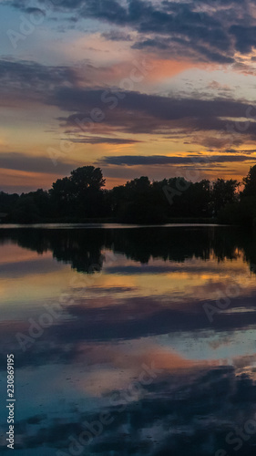 Fototapeta Naklejka Na Ścianę i Meble -  Smartphone HD wallpaper of Beautiful sunset near Plattling - Bavaria - Germany