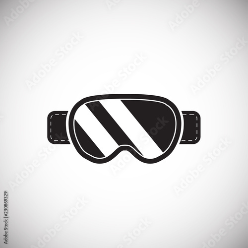 Ski googles on white background icon