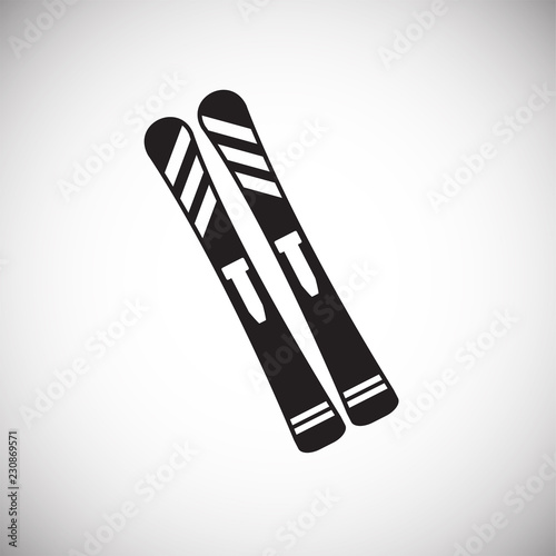 Ski on white background icon