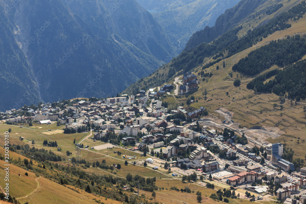 Village Les deux Alpes at summer time