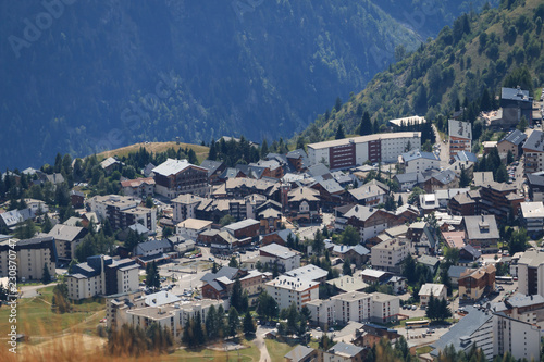 Village Les deux Alpes at summer time photo