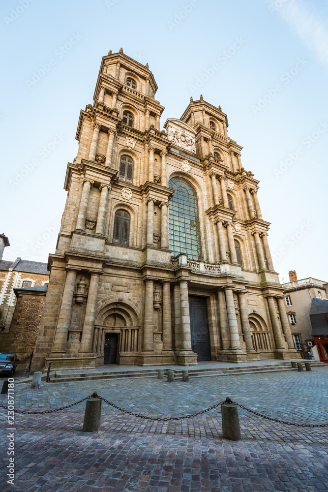 Cathedral of St Peter in the city center of Rennes, Brittany region of France.