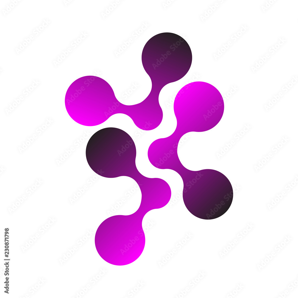 Technology logo in the form of atoms. Illustration Vector Technology logo in the form of atoms. Illustration Vector
