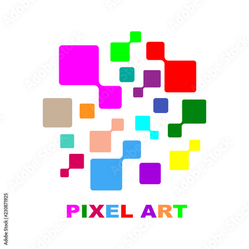 Pixel logo, Technology logo, Creative Design. EPS 10