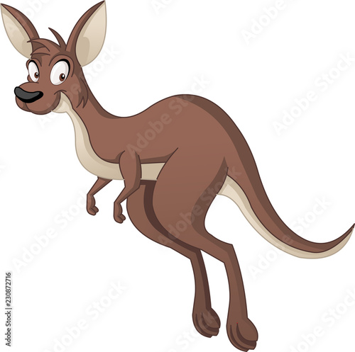 Cartoon Cute Kangaroo Vector Illustration Of Funny Happy Animal Stock Vector Adobe Stock