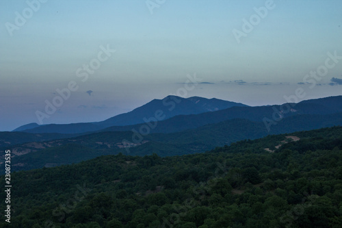 Beautiful sunrise in mountains