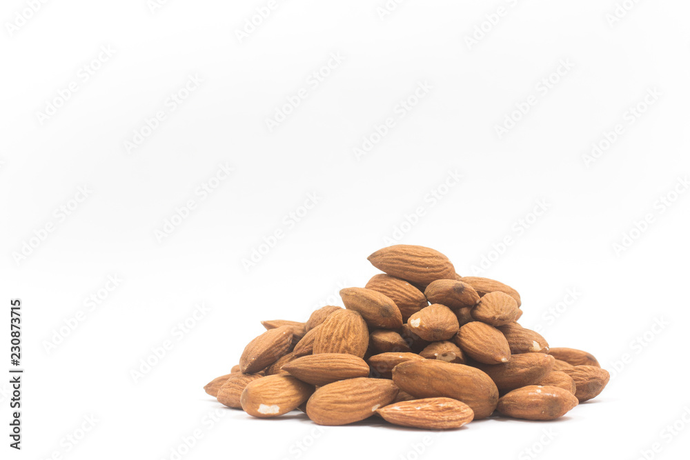 Pile of Raw Almonds peeled Pile of Raw Almonds peeled