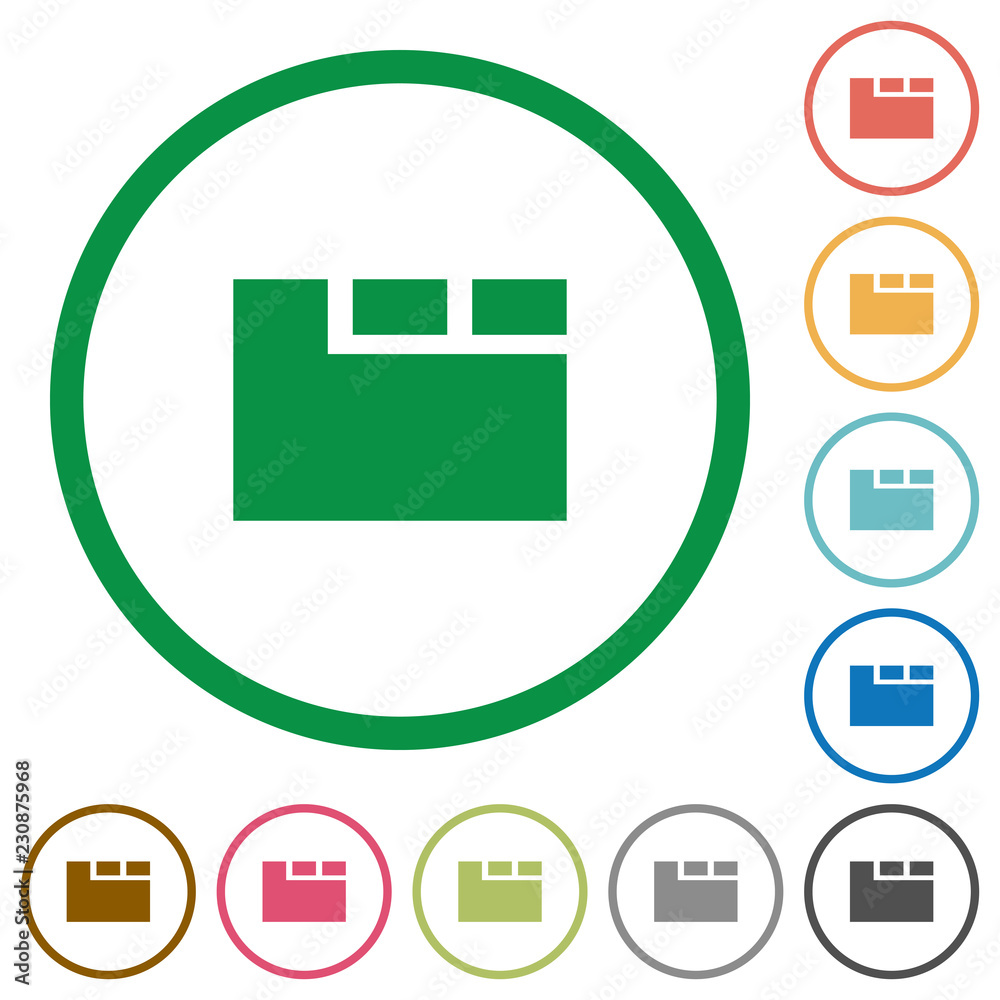Horizontal tabbed layout active flat icons with outlines Horizontal tabbed layout active flat icons with outlines
