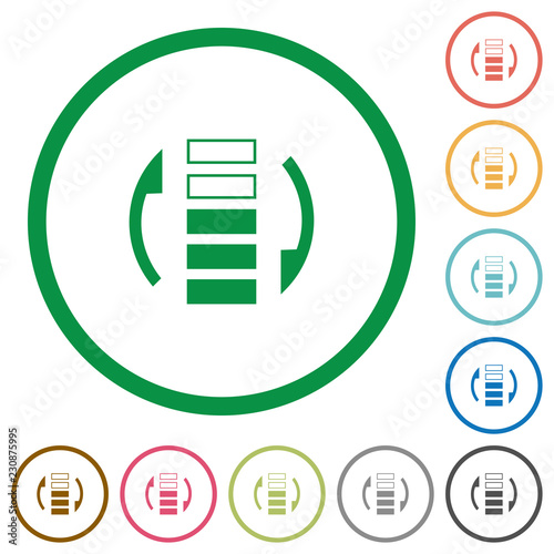 Refresh rate flat icons with outlines