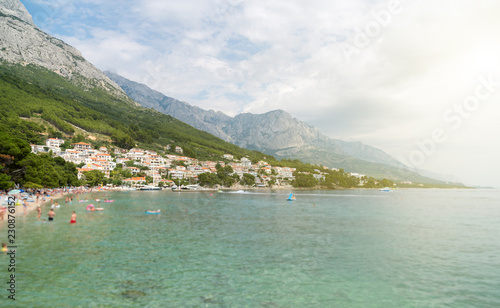 Beautiful coast of the resort town of Brela in Croatia.