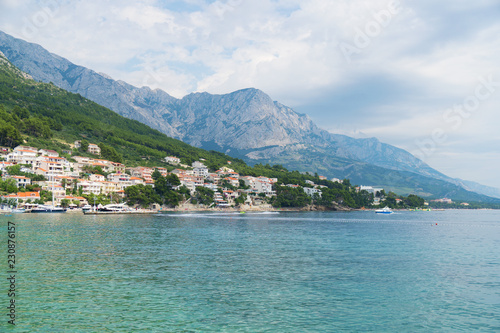 Beautiful coast of the resort town of Brela in Croatia.