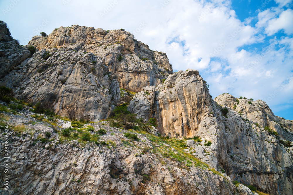 Beautiful huge mountain hills in Dalmatia, Croatia.