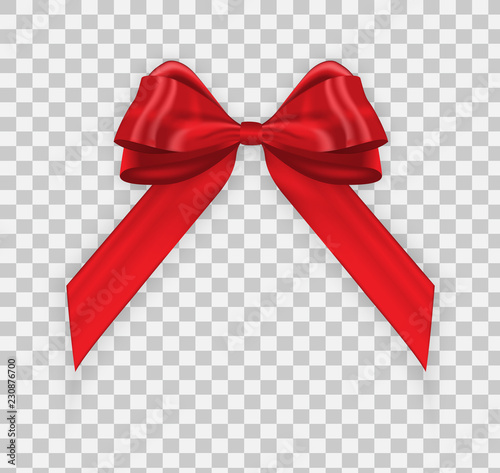 Colorful naturalistic 3D beautifully knotted bow on transparent background. V...