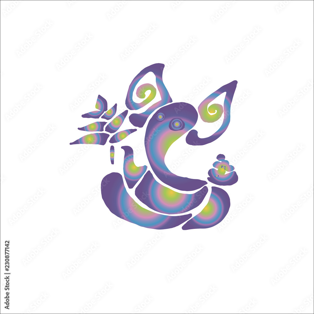 Neon illustration of the Indian deity Ganesha - a symbol of prosperity. Minimalism style. Neon illustration of the Indian deity Ganesha - a symbol of prosperity. Minimalism style.