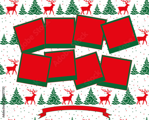 Christmas and New Year photo collage vector 2019