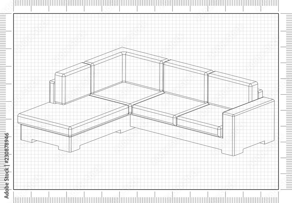 Sofa Architect Blueprint Stock