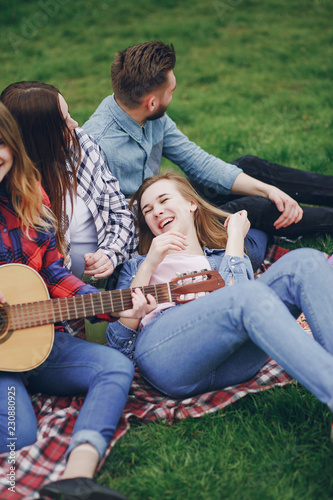 Friends on a picnic © hetmanstock2