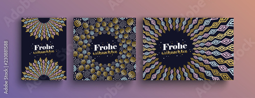 Christmas tribal card set in german language