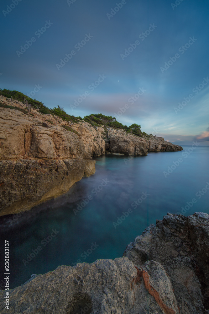 Fototapeta premium Playa de Sant Tomàs, Menorca, Long Exposure 150 sec