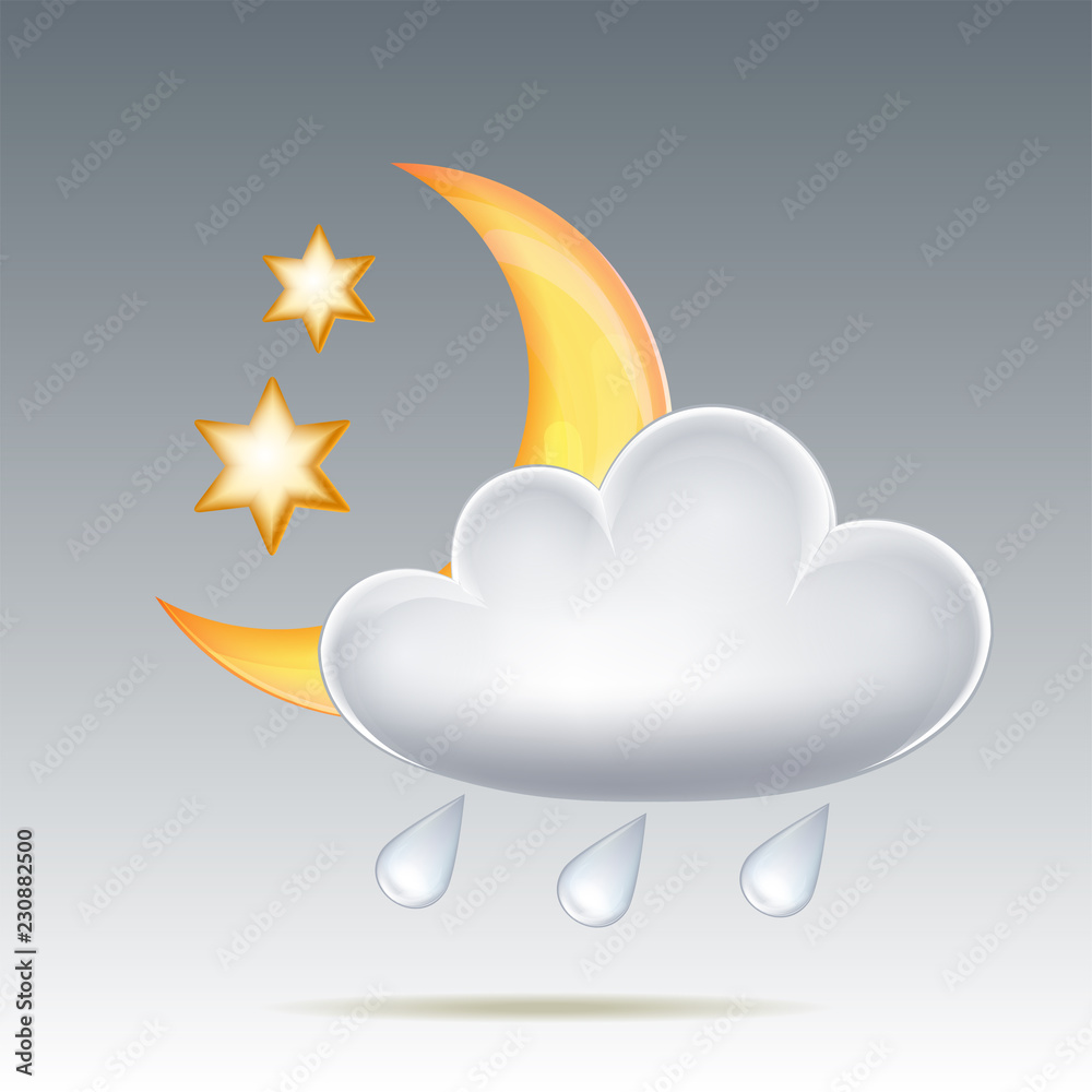 Semimonthly and stars behind cloud in night sky Semimonthly and stars behind cloud in night sky