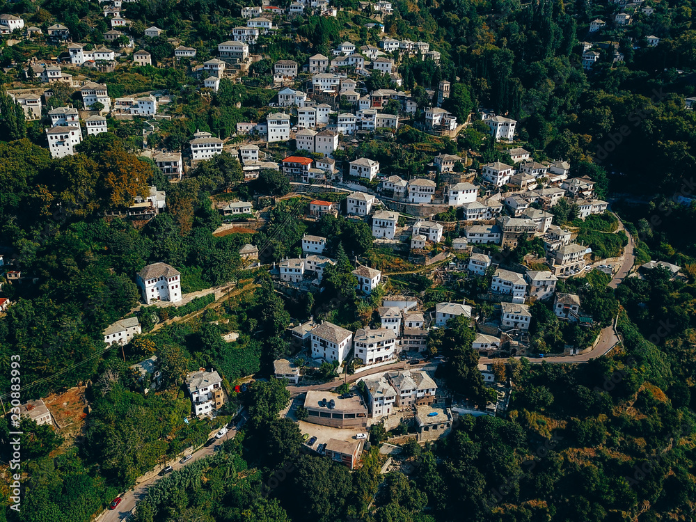small town in the countryside, aerial photography