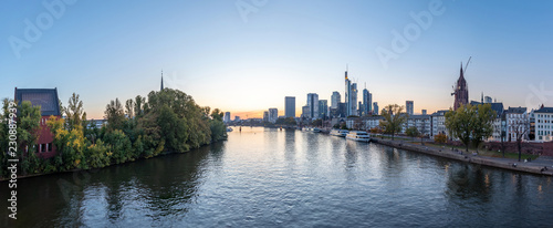 Frankfurt Main River Panorama dawn