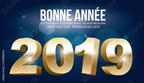 Bonne année 2019 bleu
